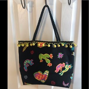 Cute Summer Black Canvas & Bright Aztec Print